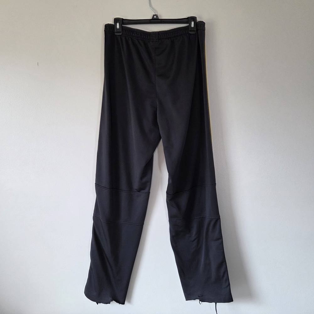 Vintage 2003 Adidas Snap Button Track Pants - Men's Medium Black/Yellow Thrashed - Picture 2 of 13